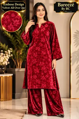 2 Pcs Women's Unstitched Printed Suit