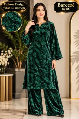2 Pcs Women's Unstitched Printed Suit