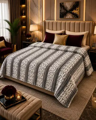 Fleece Printed Double Bed Blanket