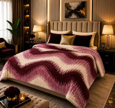 Fleece Printed Double Bed Blanket