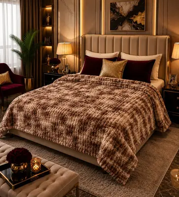 Fleece Printed Double Bed Blanket