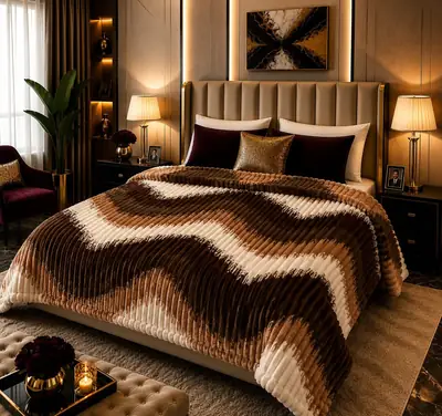 Fleece Printed Double Bed Blanket