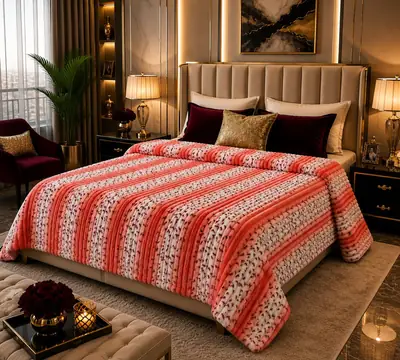 Fleece Printed Double Bed Blanket
