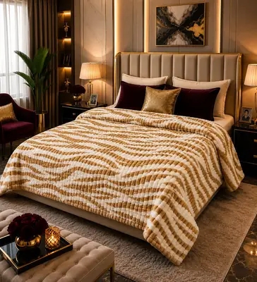 Fleece Printed Double Bed Blanket