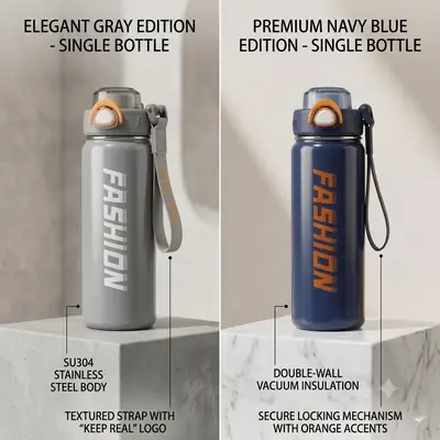 Premium 680ml Vacuum Insulated Stainless Steel Thermal Flask – High-Grade 316/304 Steel Water Bottle for Travel, Office & Gym  thumbnail 6