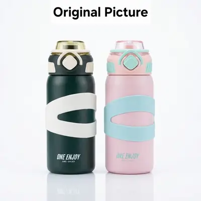 Looko Premium Sports Vacuum Insulated Bottle - 500ml - High-Grade 316 Stainless Steel Thermos Flask with Straw thumbnail 10