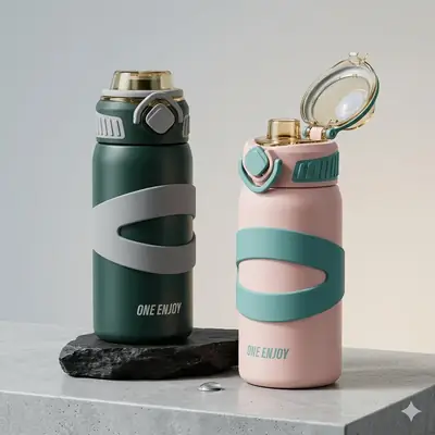 Looko Premium Sports Vacuum Insulated Bottle - 500ml - High-Grade 316 Stainless Steel Thermos Flask with Straw thumbnail 7