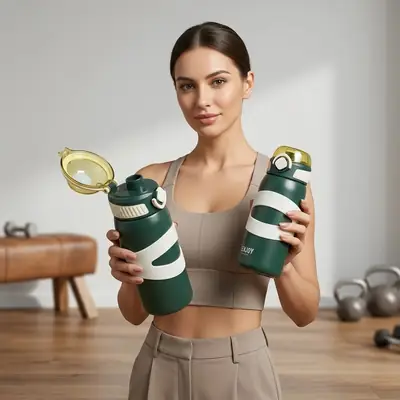 Looko Premium Sports Vacuum Insulated Bottle - 500ml - High-Grade 316 Stainless Steel Thermos Flask with Straw thumbnail 8
