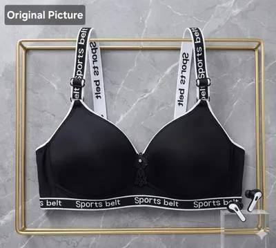 Women Sports Bra Black Silk Adjustable All Season thumbnail 4