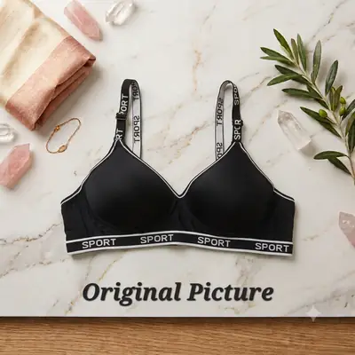Premium Women’s Seamless Wireless Padded Sports Bra | Soft & Stretchable Everyday Comfort Bra with 'SPORT' Elastic Band thumbnail 6
