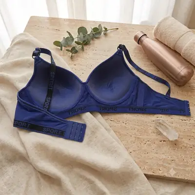 Premium Women’s Seamless Wireless Padded Sports Bra | Soft & Stretchable Everyday Comfort Bra with 'SPORT' Elastic Band thumbnail 5