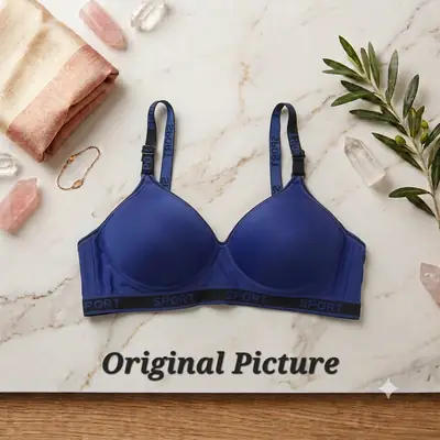 Premium Women’s Seamless Wireless Padded Sports Bra | Soft & Stretchable Everyday Comfort Bra with 'SPORT' Elastic Band thumbnail 6