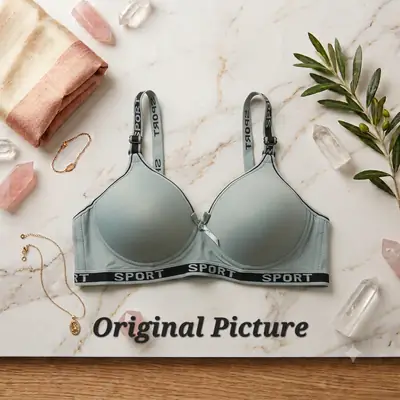 Premium Women’s Seamless Wireless Padded Sports Bra | Soft & Stretchable Everyday Comfort Bra with 'SPORT' Elastic Band thumbnail 6