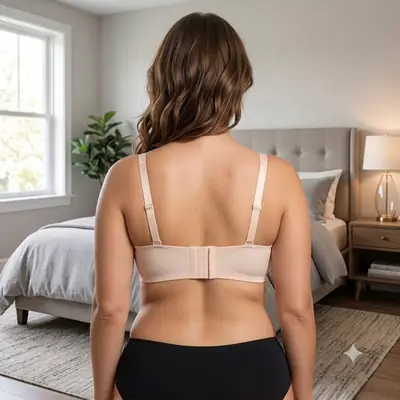 Premium Elegant Lace Bra for Women – Wireless Comfort & Support with Pearl Charm thumbnail 4