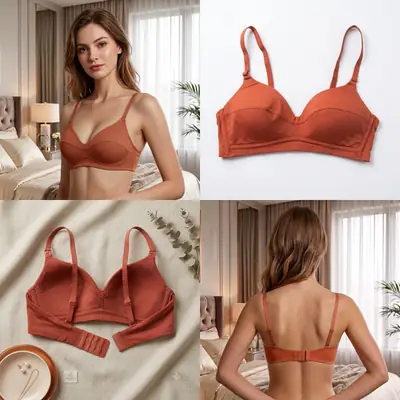 Women's Ultra-Soft Tencel Seamless Bra, Wire-Free Lightly Padded Daily Wear T-Shirt Bra, thumbnail 3