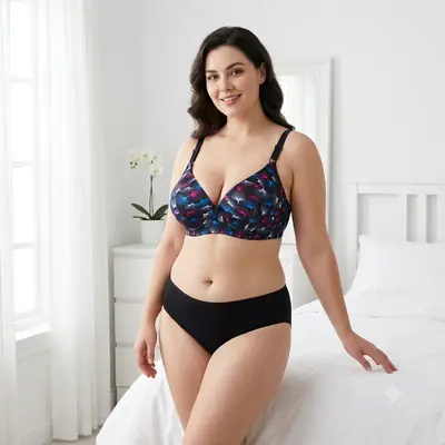 Women's Ginkgo Leaf Print Wire-Free Bra, Soft Molded Padded T-Shirt Bra thumbnail 5
