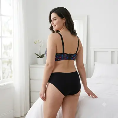 Women's Ginkgo Leaf Print Wire-Free Bra, Soft Molded Padded T-Shirt Bra thumbnail 6