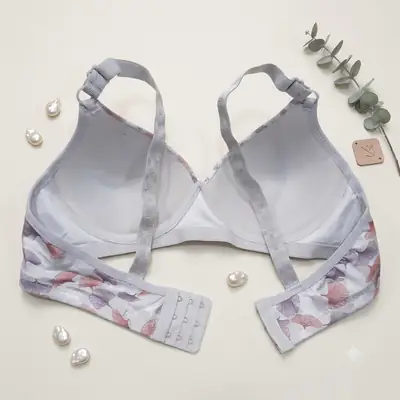 Women's Ginkgo Leaf Print Wire-Free Bra, Soft Molded Padded T-Shirt Bra thumbnail 2