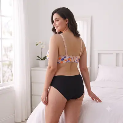 Women's Ginkgo Leaf Print Wire-Free Bra, Soft Molded Padded T-Shirt Bra thumbnail 6