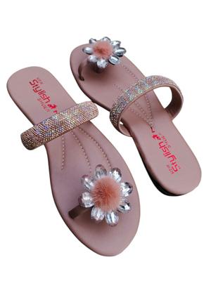 Pink Satin Floral Sandals Women Semi Formal thumbnail 4