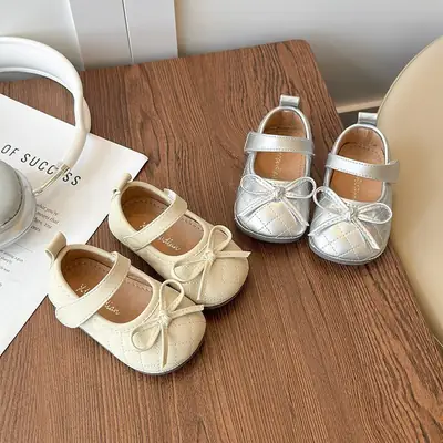 Little Baby Princess Shoes Spring and Autum Soft-Soled Baby Shoes for Girls Toddler Shoes 1 to 3 Years Old Soft Leather Girls' Shoes Flats