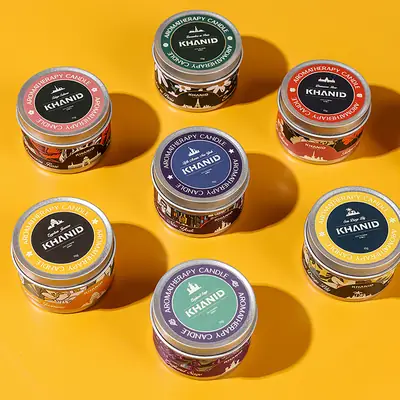 Tin Can Scented Candle Soy Wax Essential Oil Fragrance [Customizable Scent Label] 70g Without Box with Label