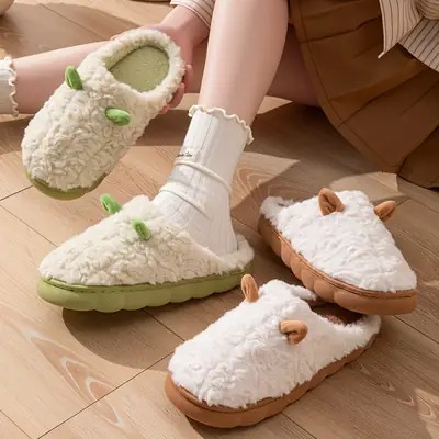Women Cross-Border Cotton Slippers Winter Warm Non-Slip Thick