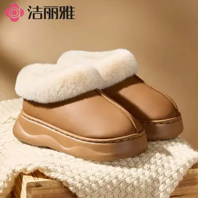 Jialiya Thick-Soled Heightening Snow Boots for Women 2025 Winter Waterproof and Non-Slip Outer Wear Fleece-Lined Thickeneded Birkenstock Shoes for Women