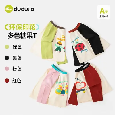 Girls Raglan Sleeve T-Shirt White Black Dudu Jia