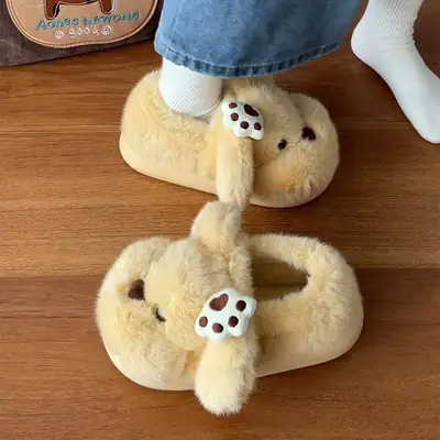 Soft Cat Paw Slippers for Women Cotton Autumn Winter