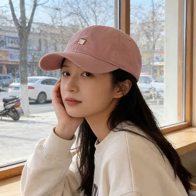 Women Pink Baseball Cap with Embroidered Logo 2025
