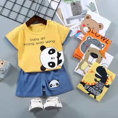Children Cotton Bunny Print Shorts Set Summer