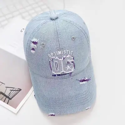 Vintage Denim Cap with "OPTIMISTIC OG" Embroidery