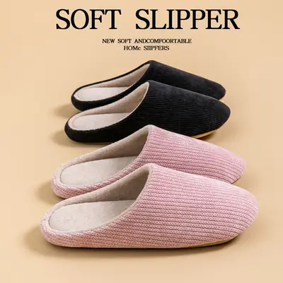 Pink Cotton Slippers for Girls New Autumn Winter