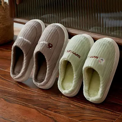 Winter Cotton Slippers Unisex Cartoon Warm Indoor Use