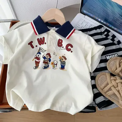 Kids T.W.B.C Polo Shirt Short Sleeve Summer Wear