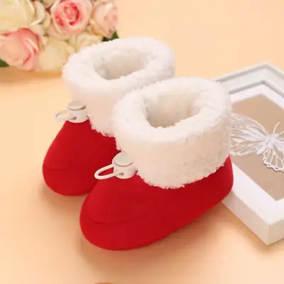 Soft and Cute Baby Plush Cotton Shoes, Winter Warm and Thickeneded Boots, Baby's Girdle Anti-Falling Toddler Shoes, Available in Multiple Colors