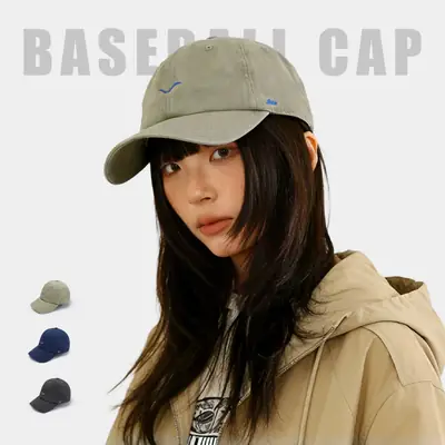 Olive Green Women's Adjustable Baseball Cap with Blue Logo