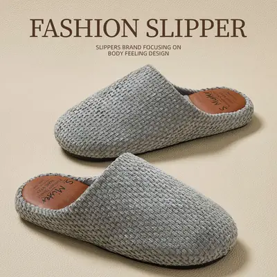 Winter Warm Cotton Slippers for Men Women