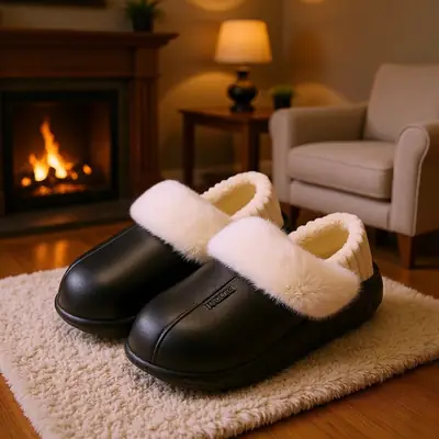 Women Cotton Winter Slippers White Warm Indoor Comfort