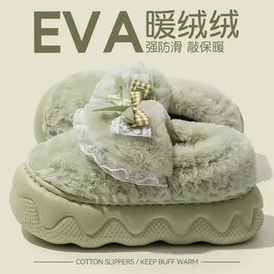 Women Cotton Slippers Winter Warm Non-Slip