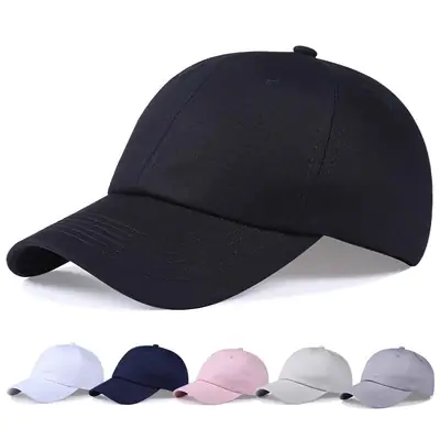 Men Grey Cotton Baseball Cap Summer Commute