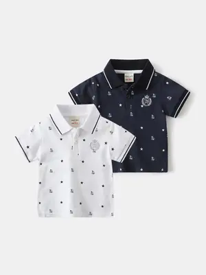 Children's 2-Piece Short Sleeve Polo T-Shirt Set