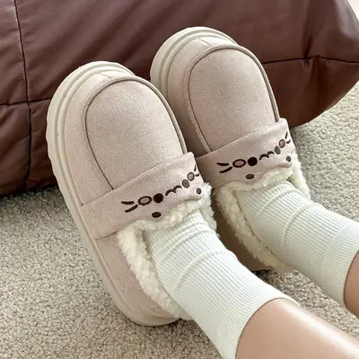 Women Winter Kitten Shoes Warm Non-Slip Soft Sole