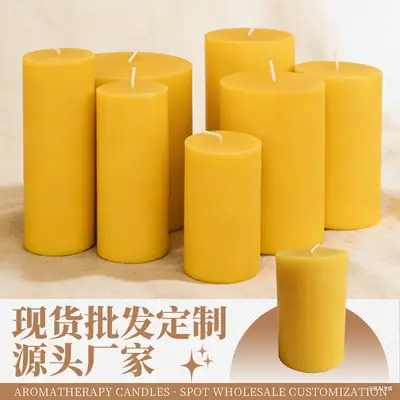 Beeswax Cylindrical Cross-Border Church-Style European Prayer Lighting Candles Temple Yoga Manufacturer Wholesale Natural Beeswax