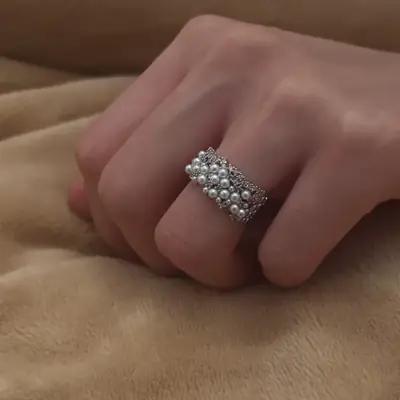 Adjustable Pearl Ring for Women, Niche Design, Ins-Style