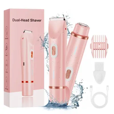 Cross-Border Amazon Hot-Selling Electric Double-Head Hair Removal Device for Women, Private Area Shaver, Hair Trimmer, Hair Clipper Wholesale