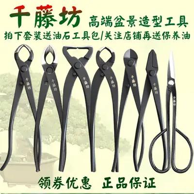 Qiantengfang Composite Steel 210mm Bonsai Tool Set Ball Pliers Diagonal Cutter Rod Cutting Pliers Wire Cutting Leaf Bud Shears