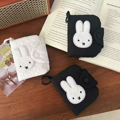 Japanese-Style Cute Rabbit Id Card Holder, Simple Portable Multi-Layer Card Case, Multifunctional Large-Capacity Coin Purse