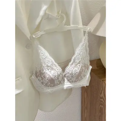 Sexy Lace Lingerie for Women with Small Busts, French Style, Enhances Appearance, Beautiful Back, Thin Straps, Gathers Side Breasts, Prevents Sagging Bra